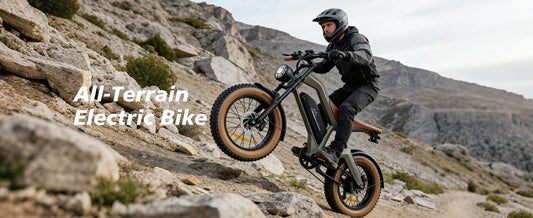 DYU M20 fat-tire e-bike riding on off-road trail